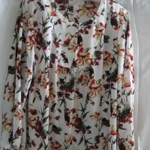 Whit/Blk/Rd blouse by Emaline    Large